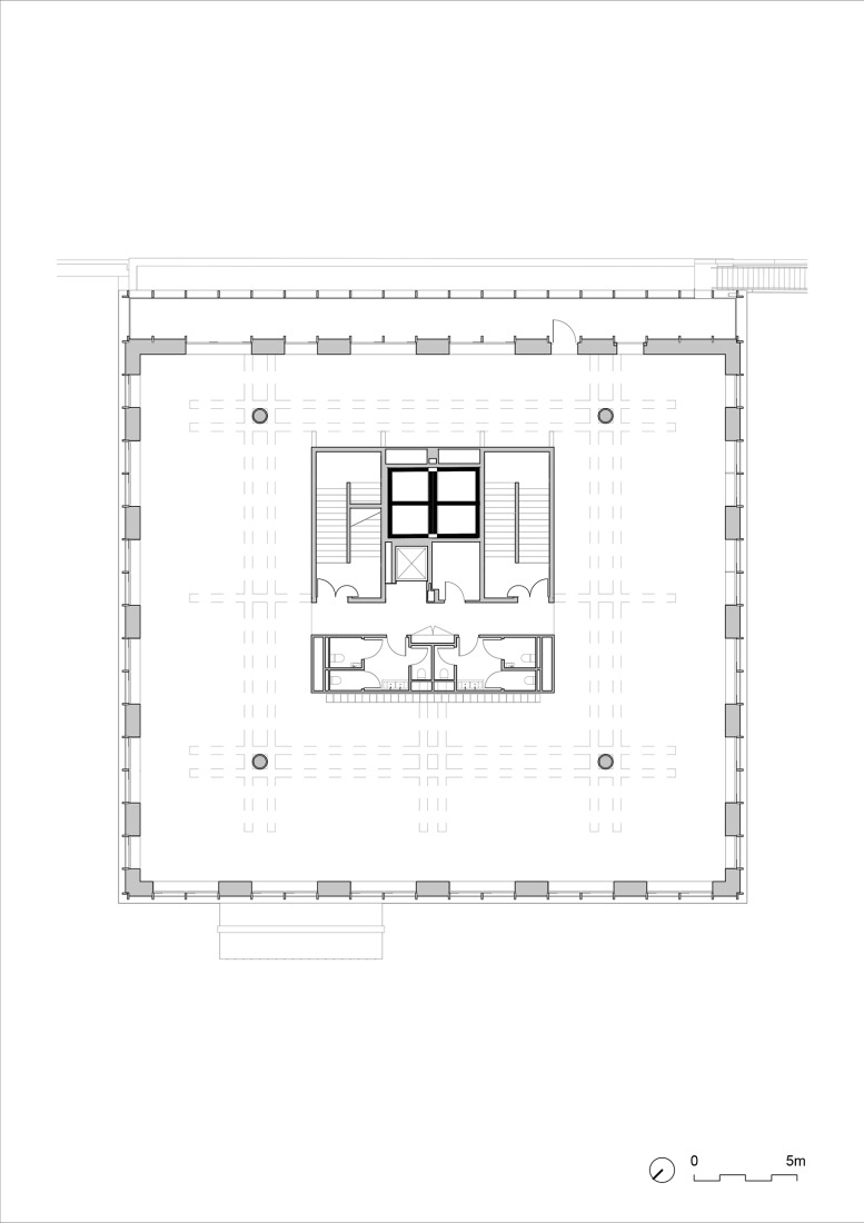 Plano de primera planta. Pabellón Keller por nunc architectes.