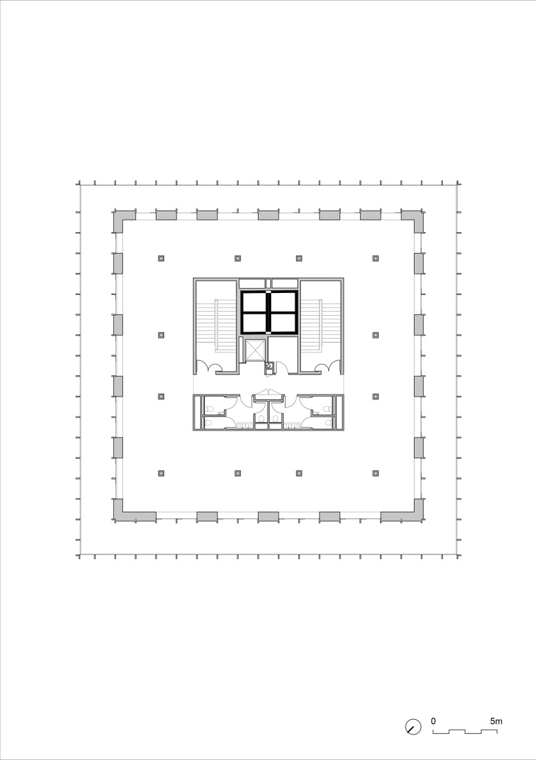 Plano de segunda planta. Pabellón Keller por nunc architectes.