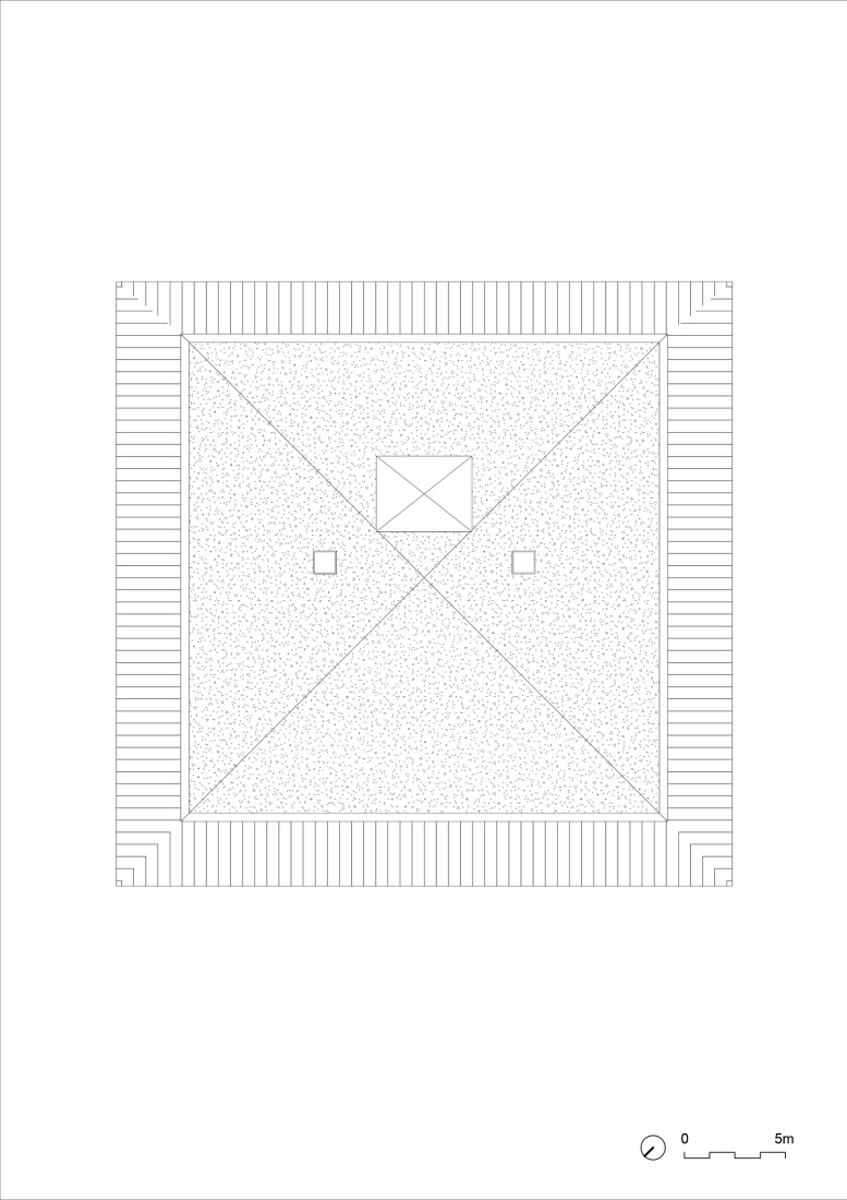 Plano de planta de cubierta. Pabellón Keller por nunc architectes.