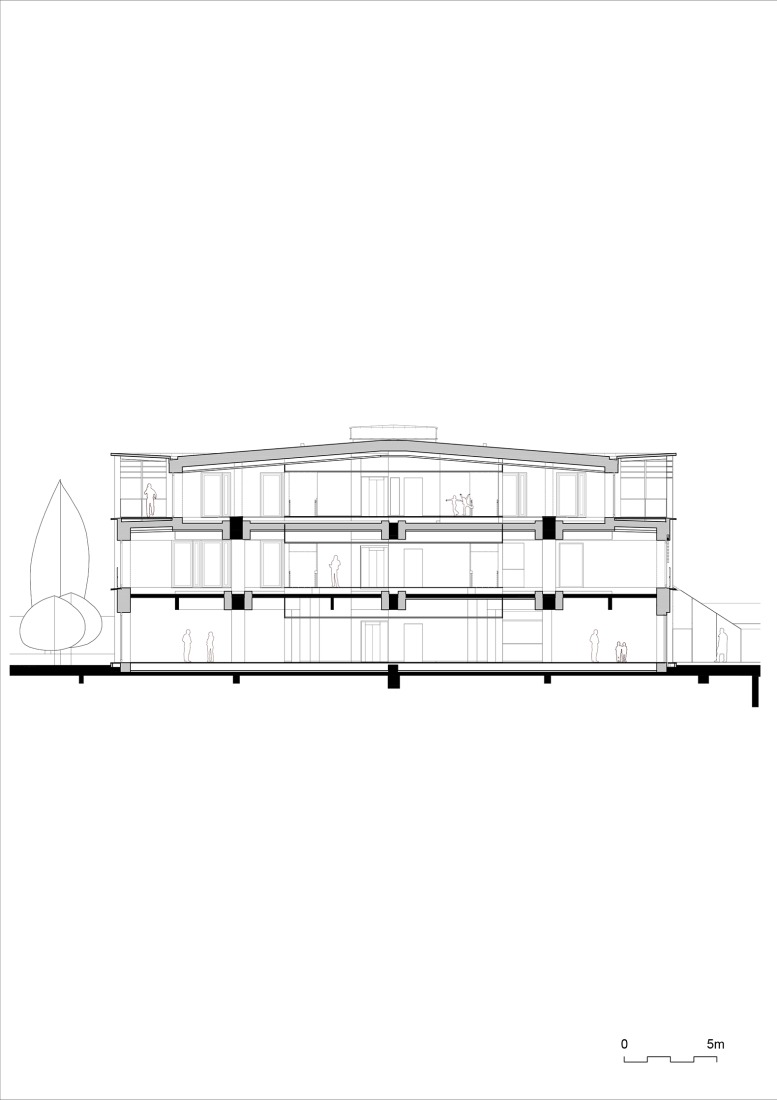 Sección. Pabellón Keller por nunc architectes.