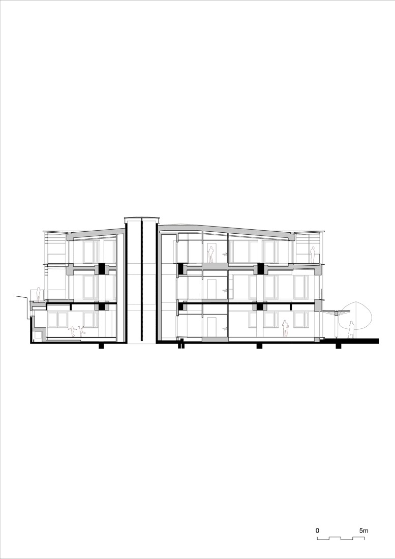 Sección. Pabellón Keller por nunc architectes.
