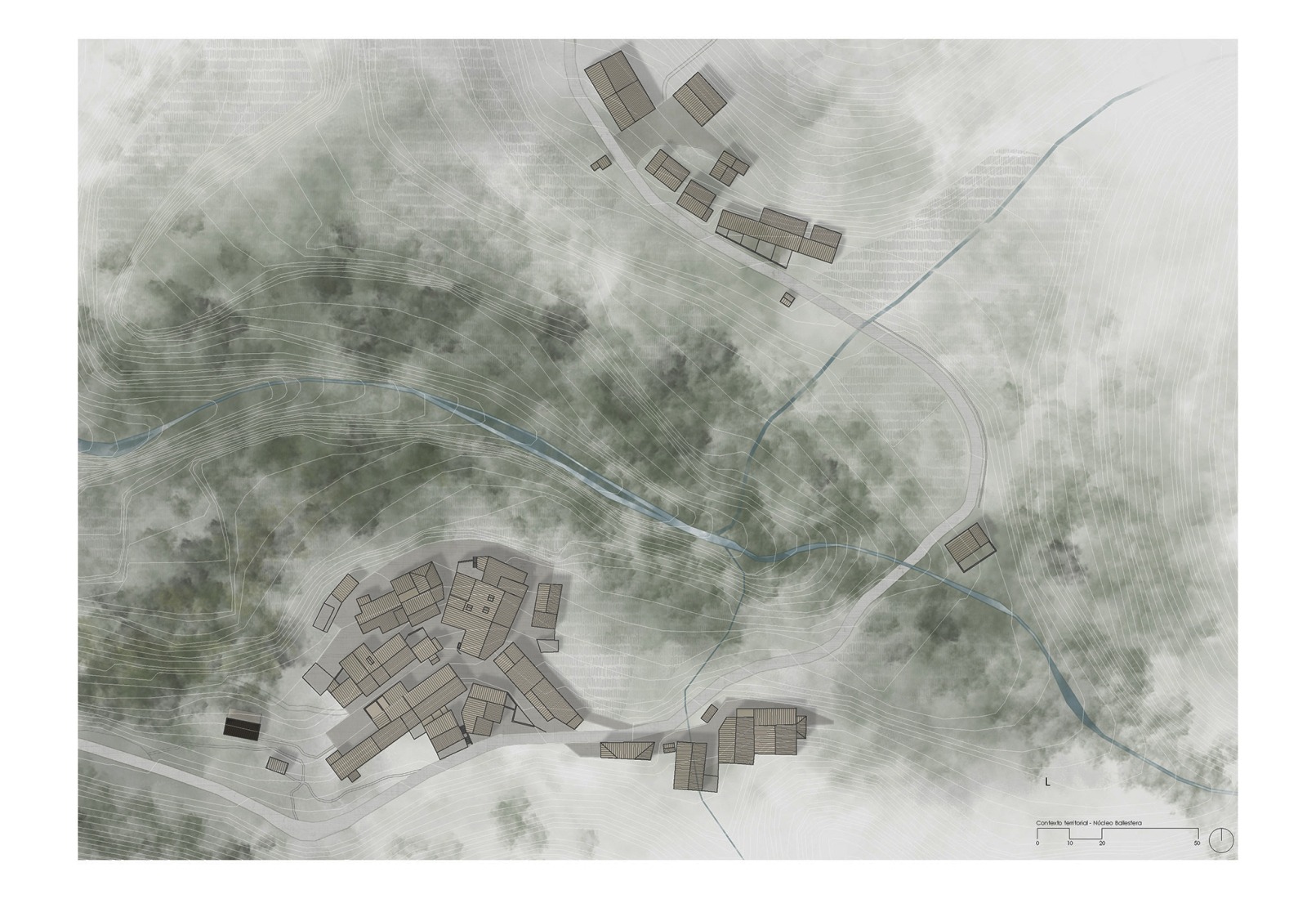 Site plan. Experimental shelter by SANTZO arquitectos.