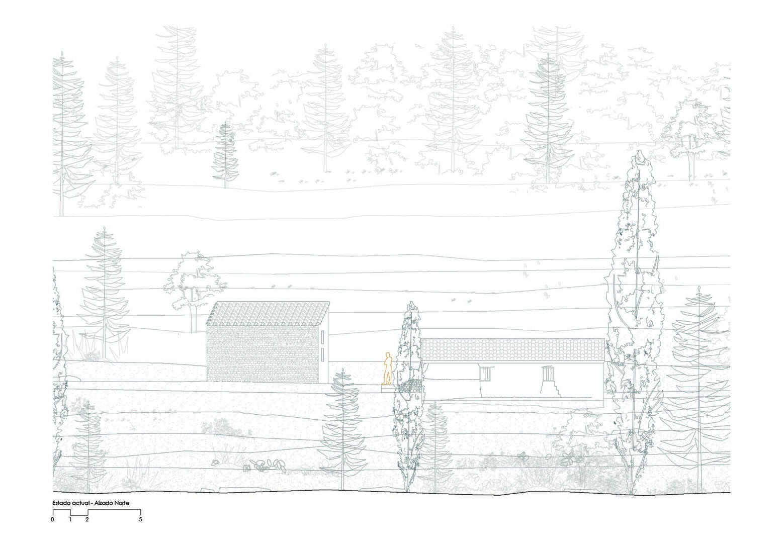 North elevation, before the intervention. Experimental shelter by SANTZO arquitectos.