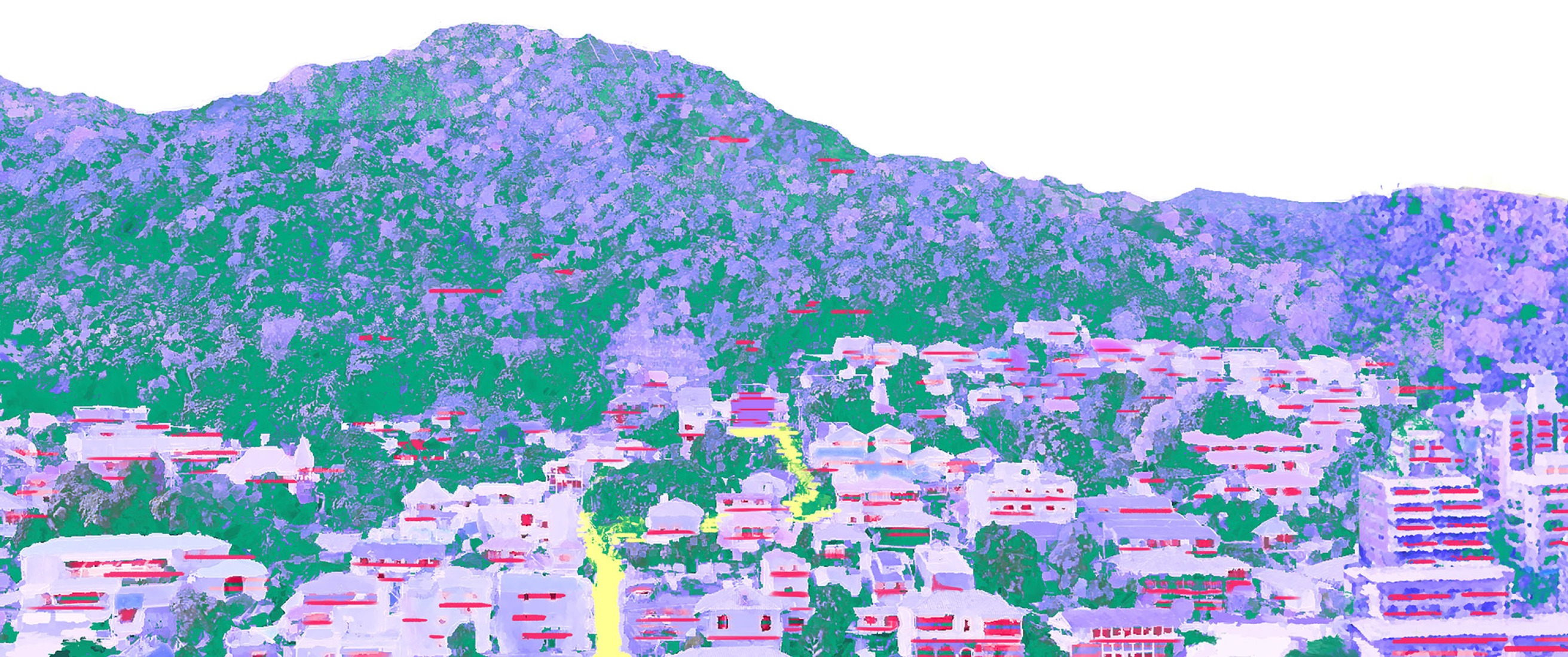 Kobe landscape drawing. House in Kitano by Tomohiro Hata Architect & Associates.