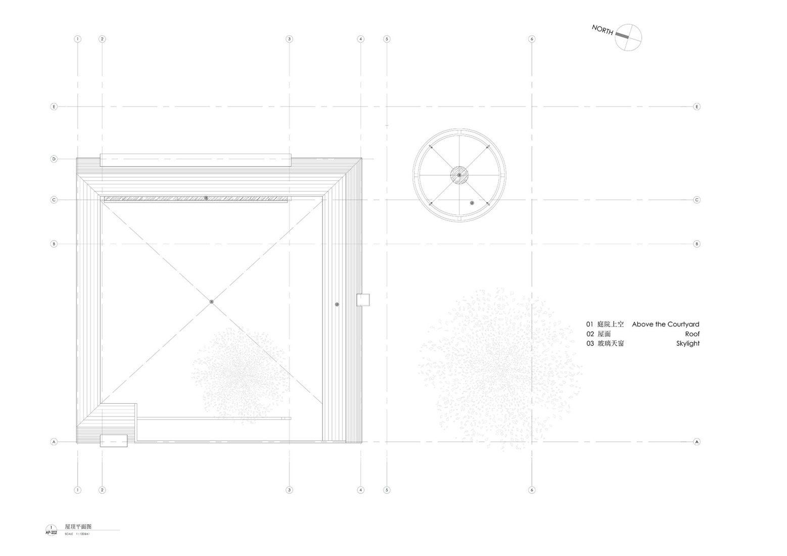 Plano de planta de cubierta. Estanque de tinta por y.ad studio. 