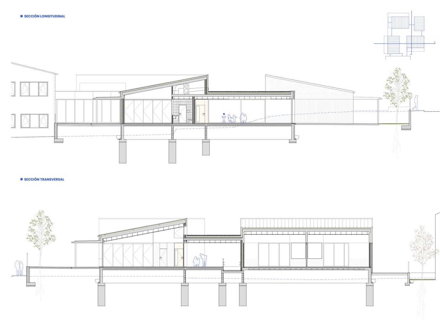 Sections. CPI As Mirandas nursery school by 16uno arquitectos.