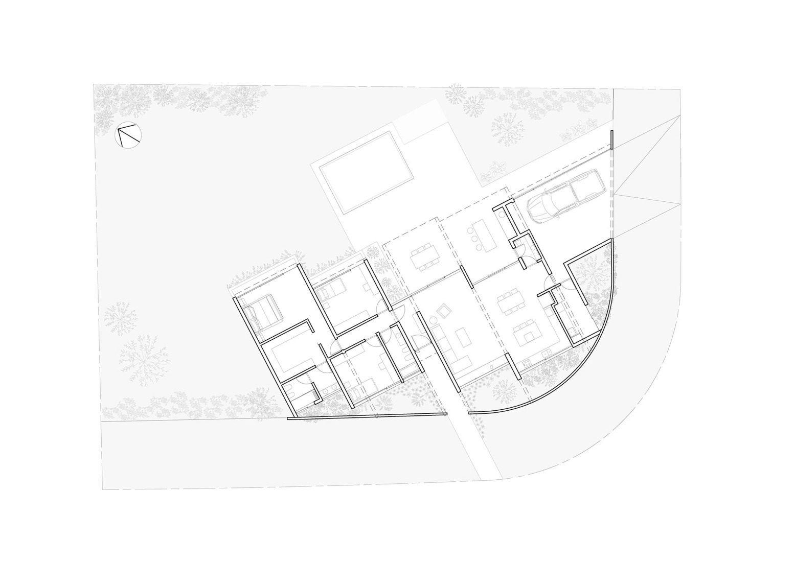 Plano de planta baja. Alba II por ADEMÁS Arquitectura.