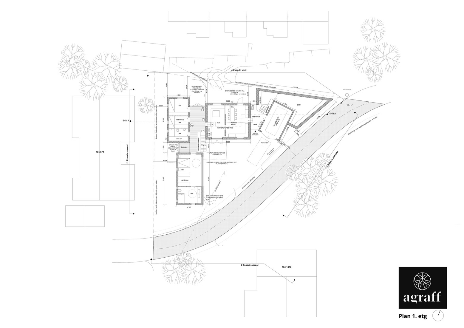 Ground floor plan. Kystadaasen House by Agraff Arkitektur.