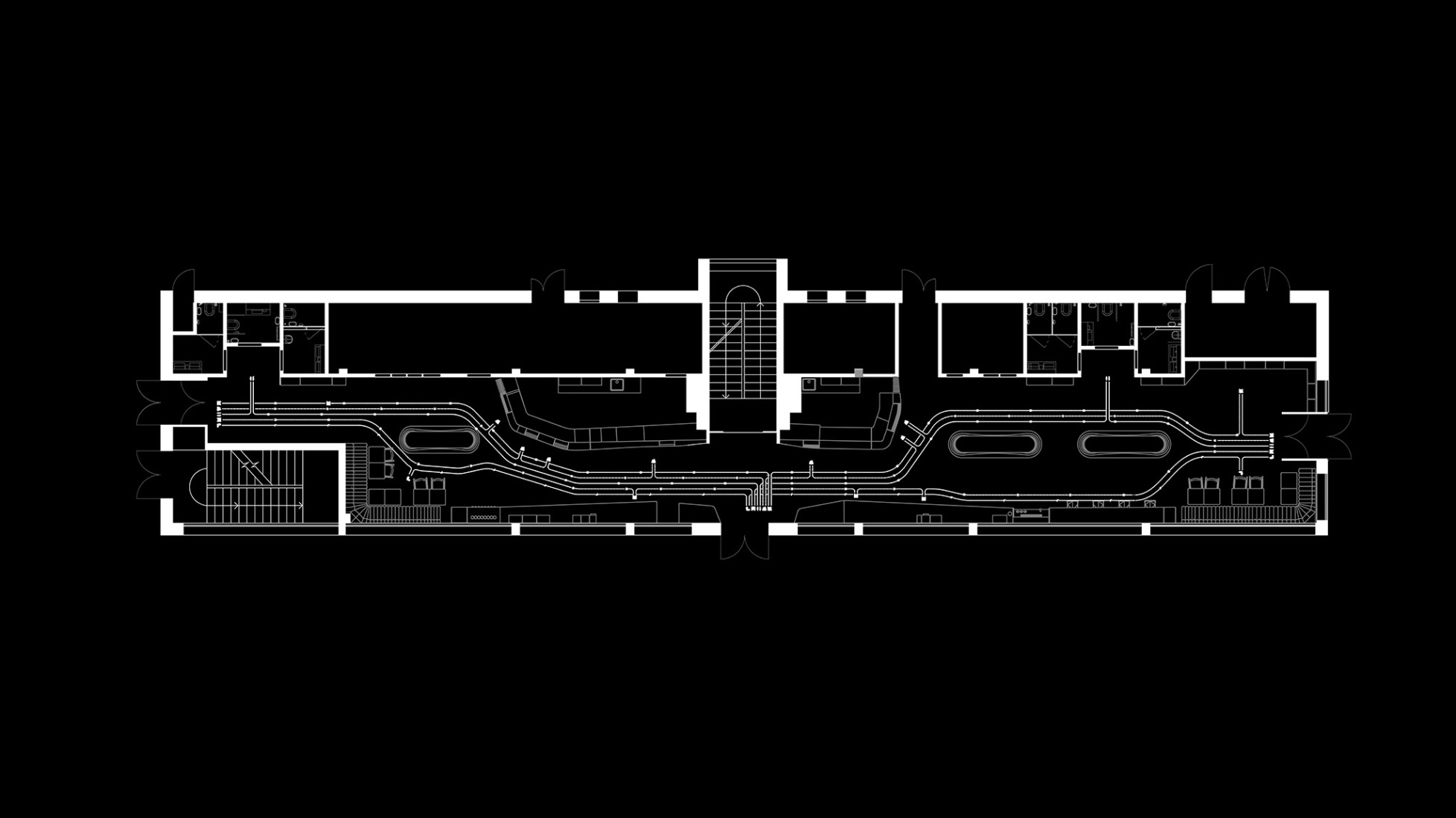 Plano de troncos subestructura. Estación de Servicio KLO por Aranchii Architects.