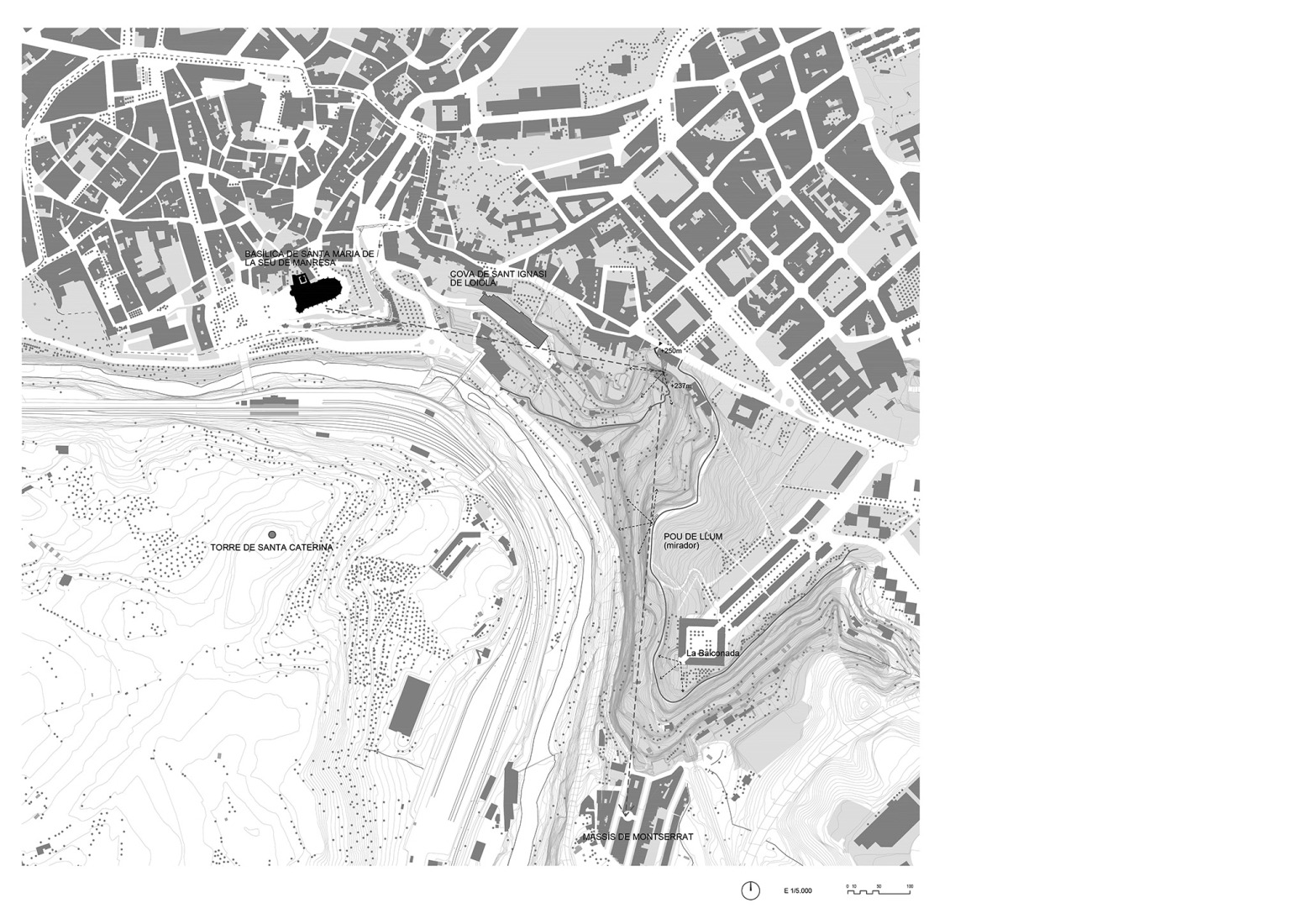 Site plan. Landscape staircase in la Vall del Paradís by Comas-Pont arquitectes.