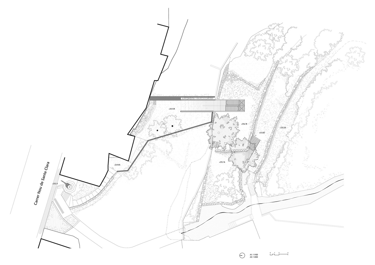 Floor plan. Landscape staircase in la Vall del Paradís by Comas-Pont arquitectes.