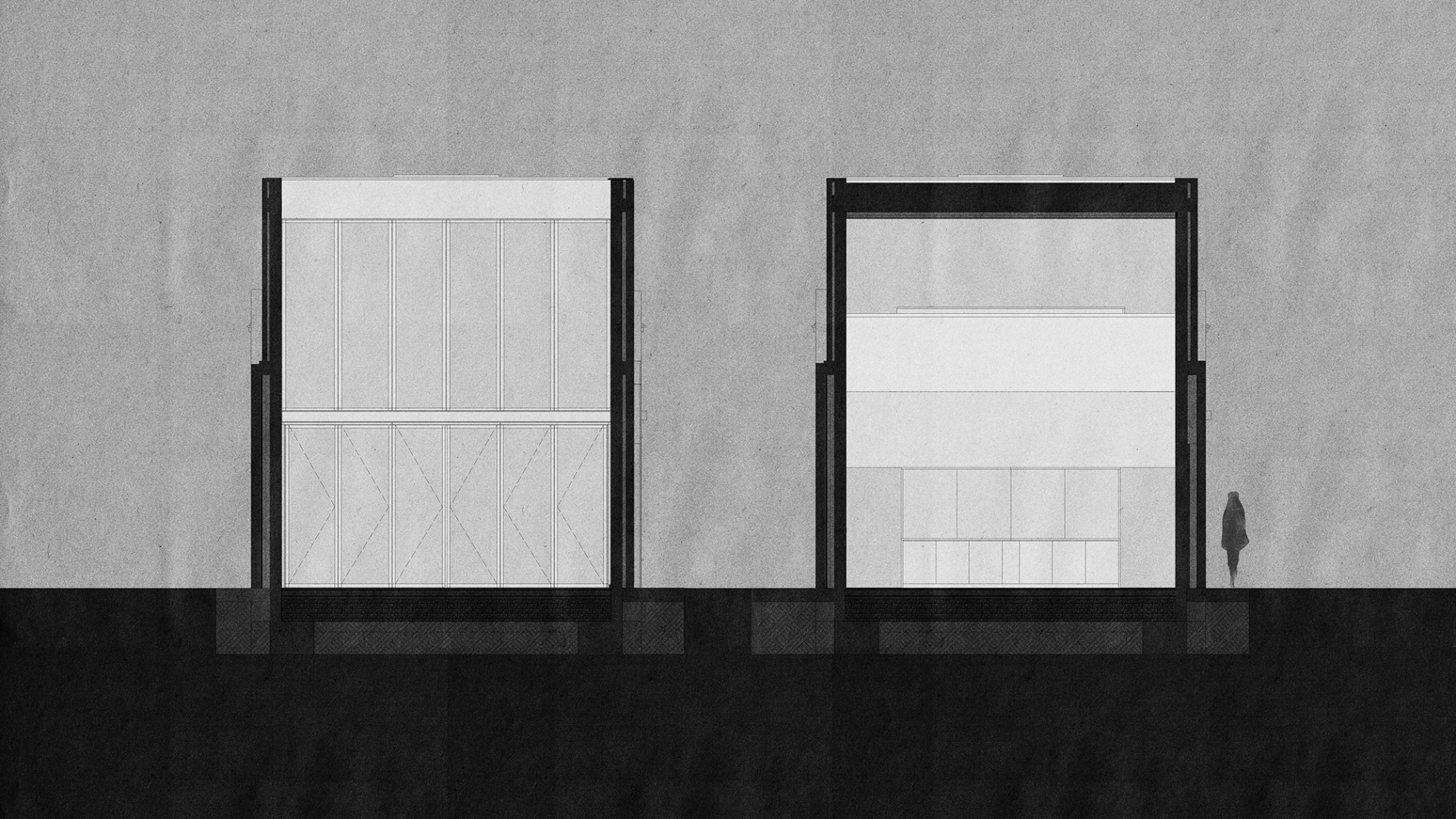 Cross section. Casa Nido by Iterare arquitectos.