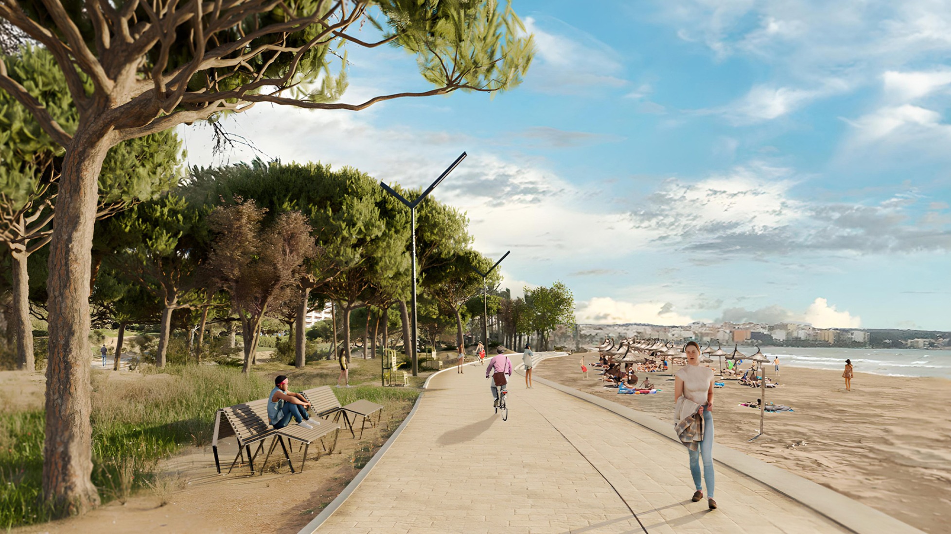 Rendering. Strategic Regeneration Plan for Playa de Palma by LANDLAB + Fiol Aquitectes.