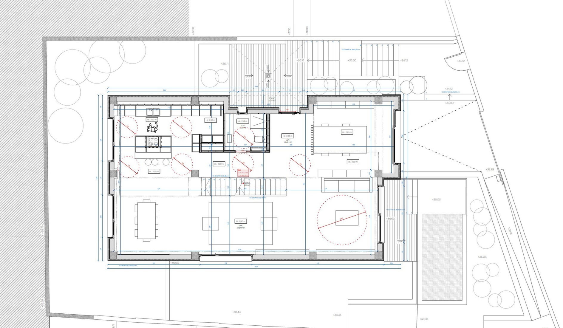 Plano de planta baja. Casa Arlo por Luis Royon Barea + Andreu Arévalo Llàcer.