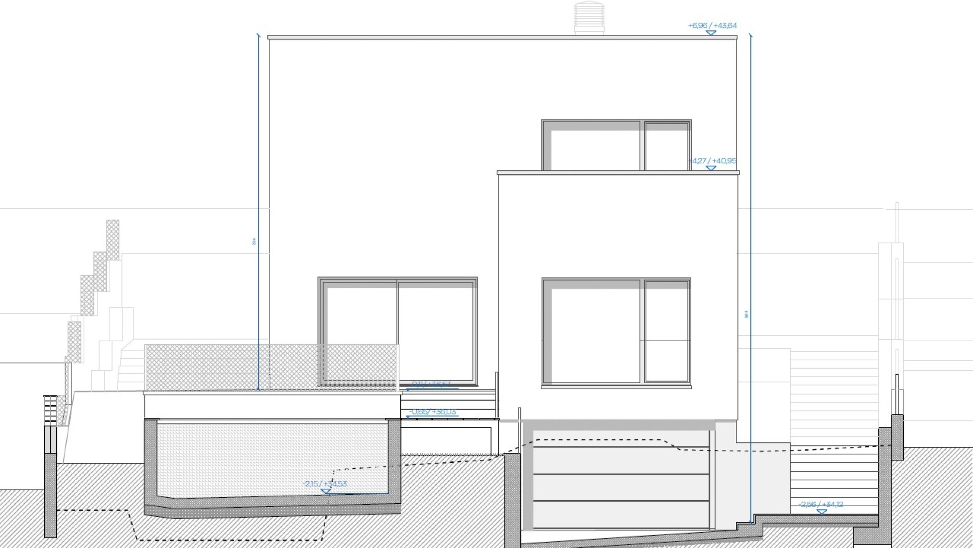 Alzado norte. Casa Arlo por Luis Royon Barea + Andreu Arévalo Llàcer.
