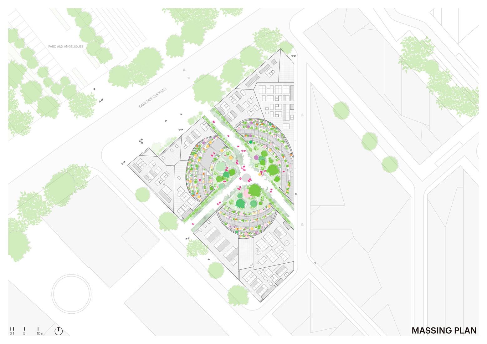 Site plan. "Vallée Verte" by MVRDV. Image courtesy by MVRDV Winy Maas, Jacob van Rijs, Nathalie de Vries.