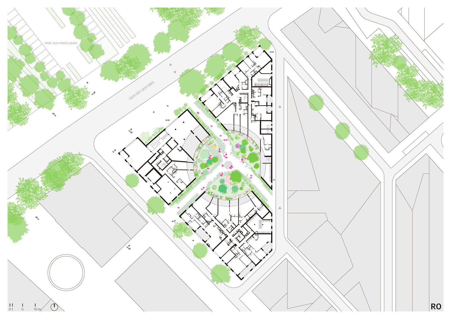 Ground floor plan. "Vallée Verte" by MVRDV. Image courtesy by MVRDV Winy Maas, Jacob van Rijs, Nathalie de Vries.