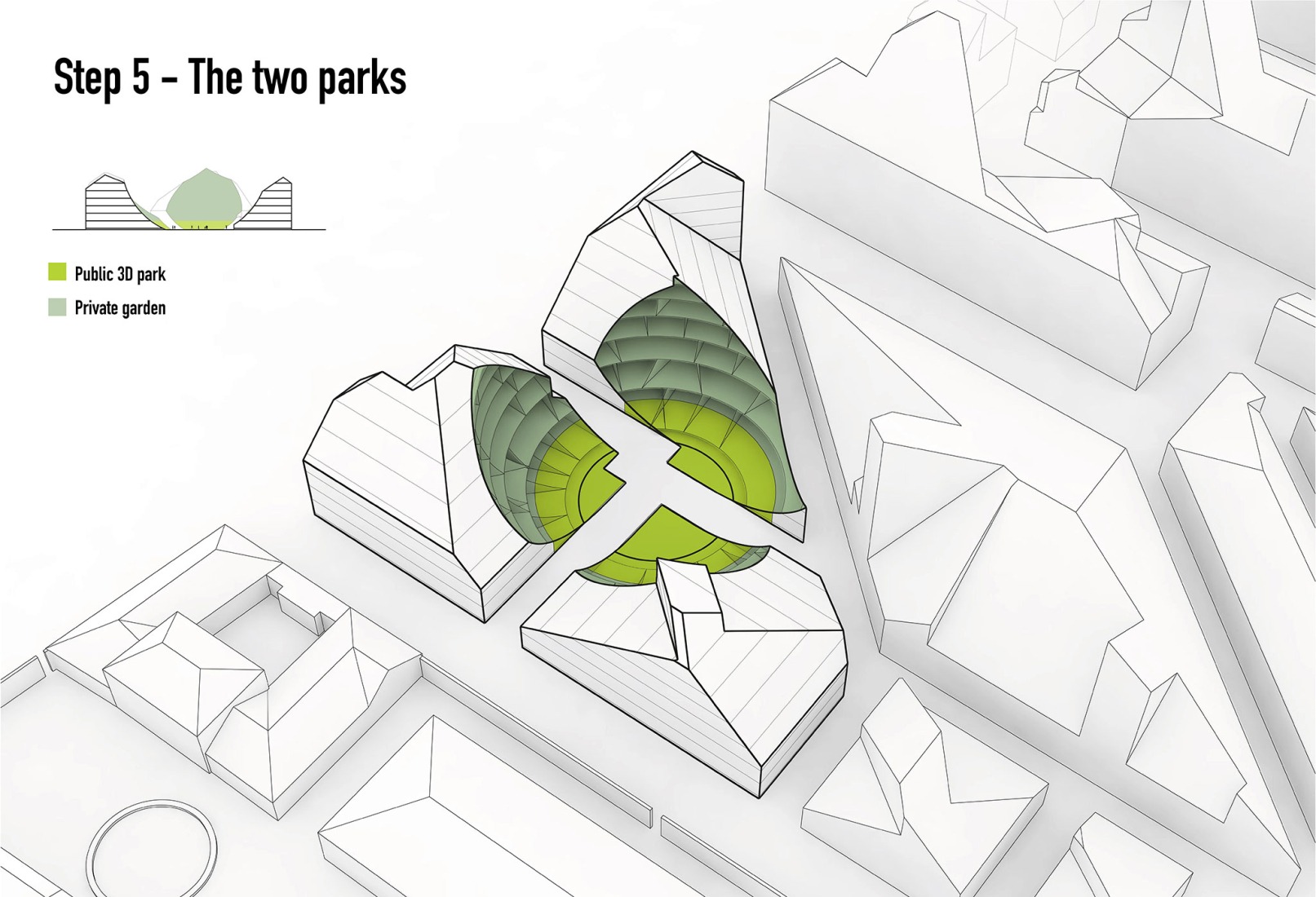 Step-story. "Vallée Verte" by MVRDV. Image courtesy by MVRDV Winy Maas, Jacob van Rijs, Nathalie de Vries.
