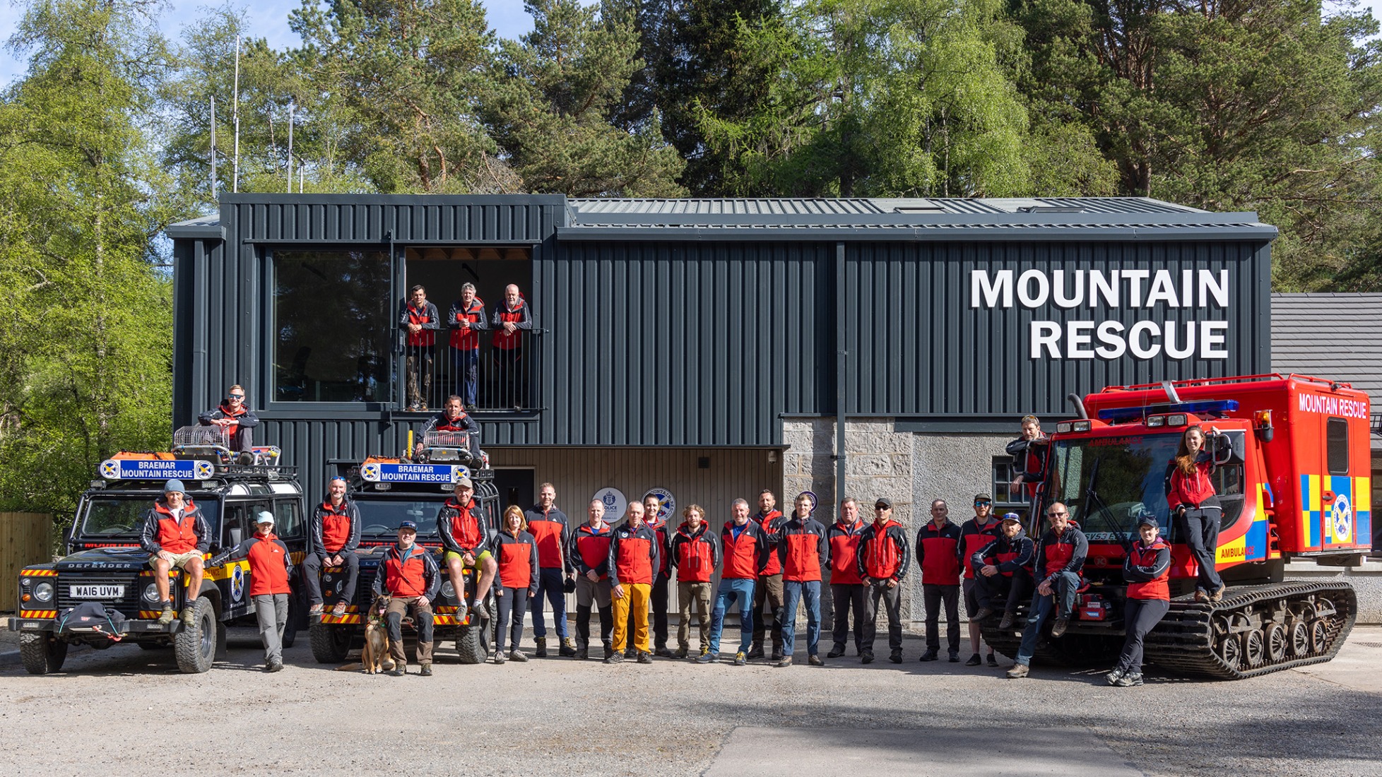 Team in Braemar Mountain Rescue Centre by Moxon Architects. Photograph by Ben Addy.