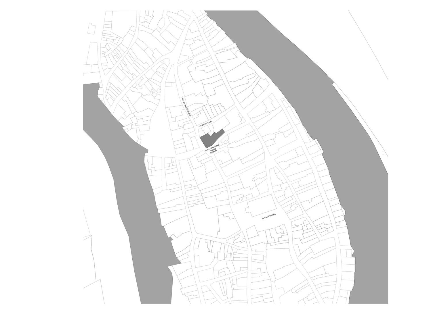 Site plan. "Espacio Joven" by Óscar Miguel Ares.