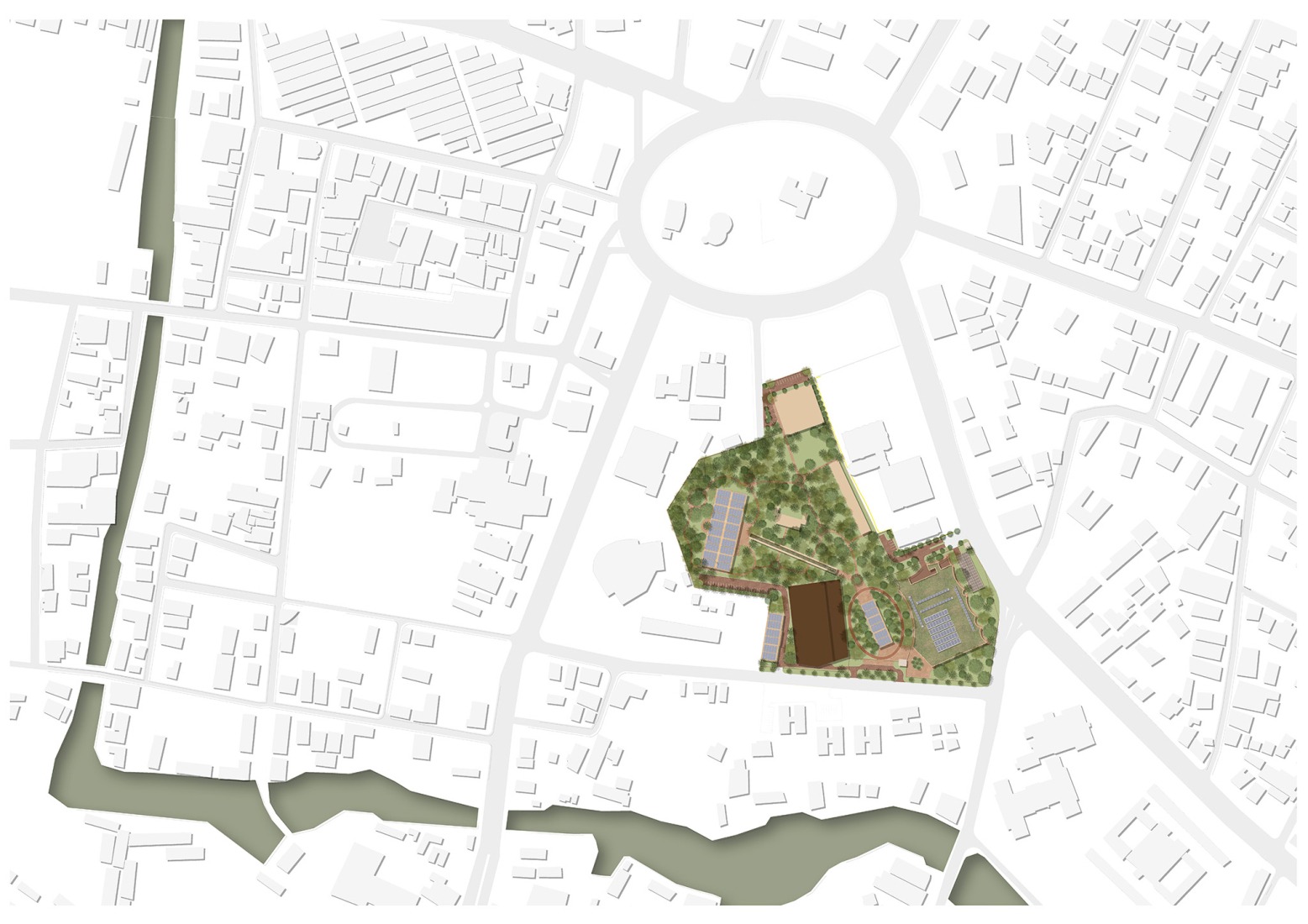 Site plan. Museum of West African Art (MOWAA) Institute by Adjaye Associates.