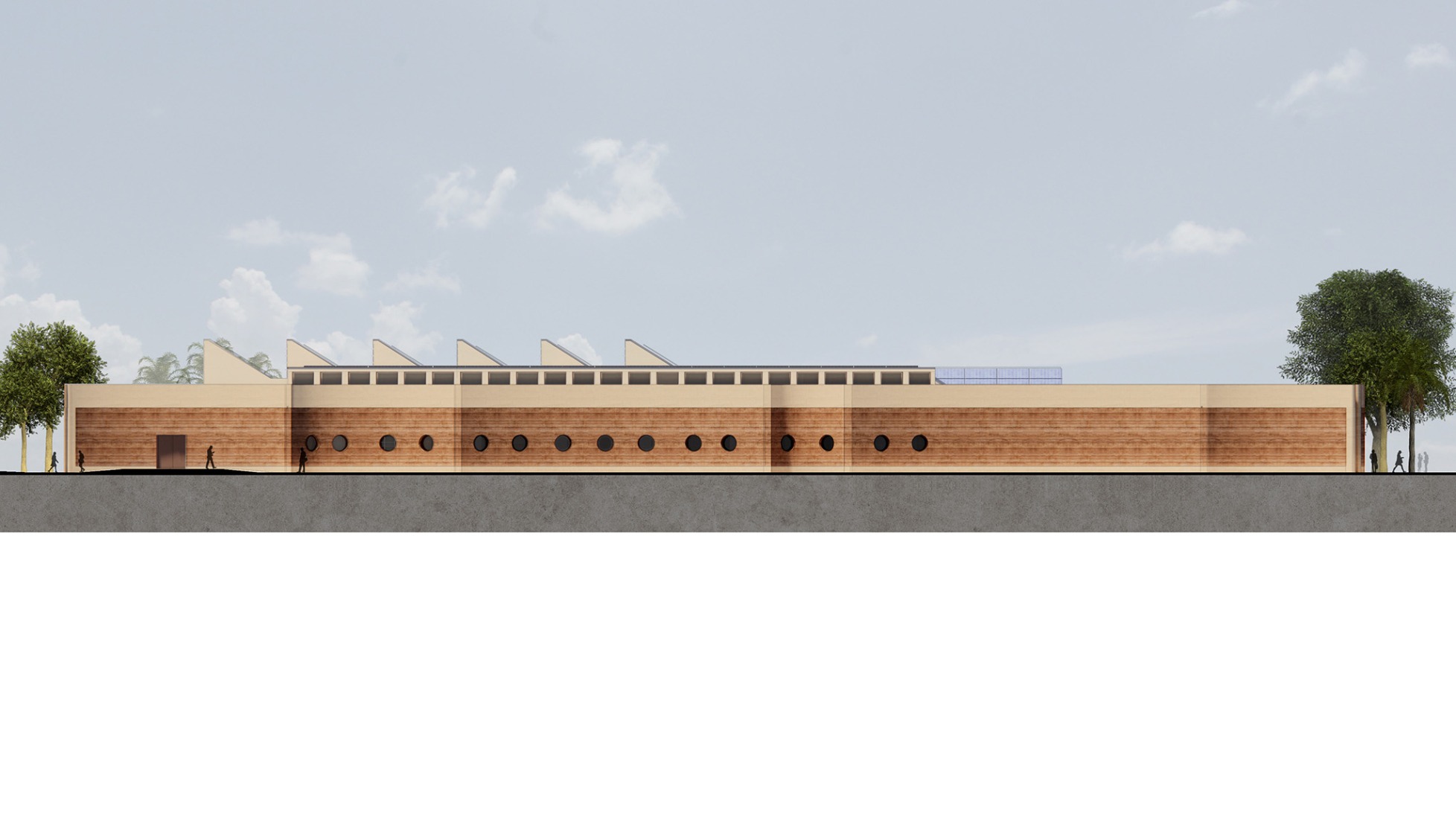 East Elevation. Museum of West African Art (MOWAA) Institute by Adjaye Associates. 