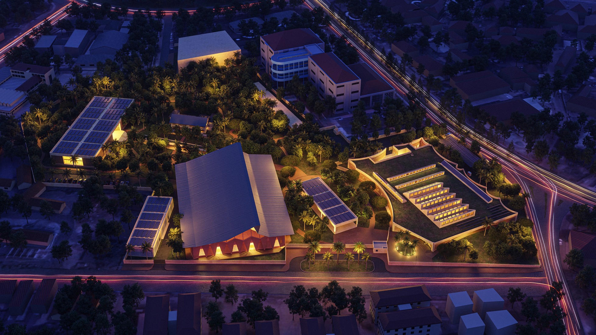 Rendering. Museum of West African Art (MOWAA) Institute by Adjaye Associates.