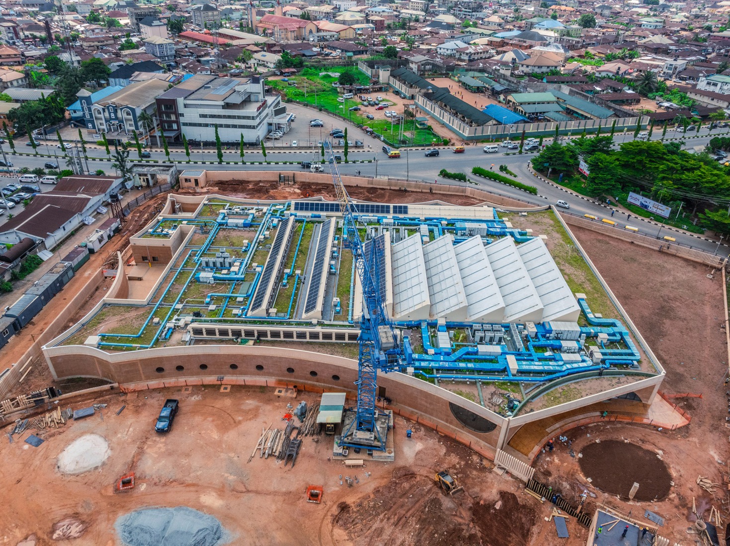 Construction process. Museum of West African Art (MOWAA) Instituteby Adjaye Associates. 