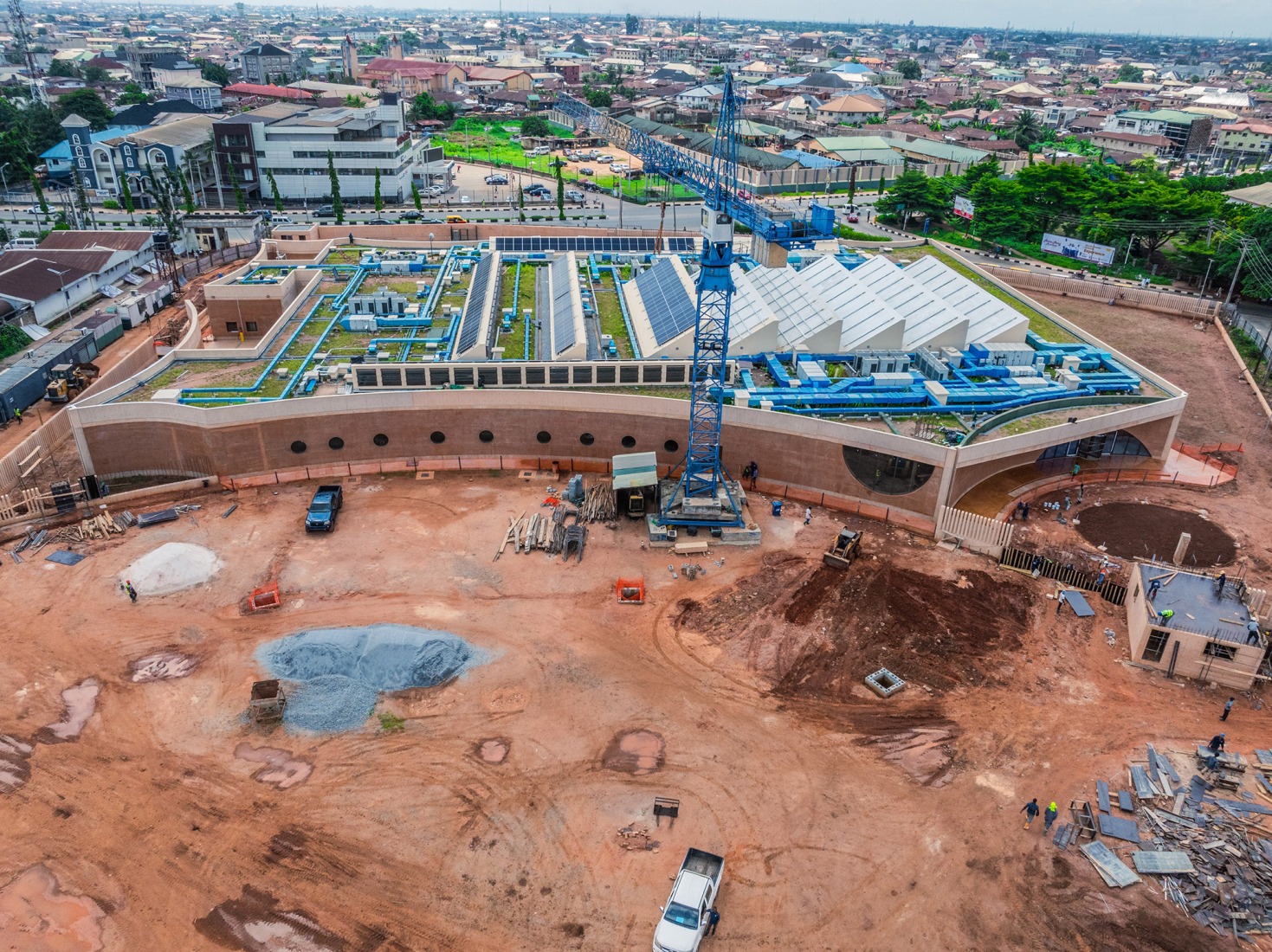 Construction process. Museum of West African Art (MOWAA) Instituteby Adjaye Associates. 