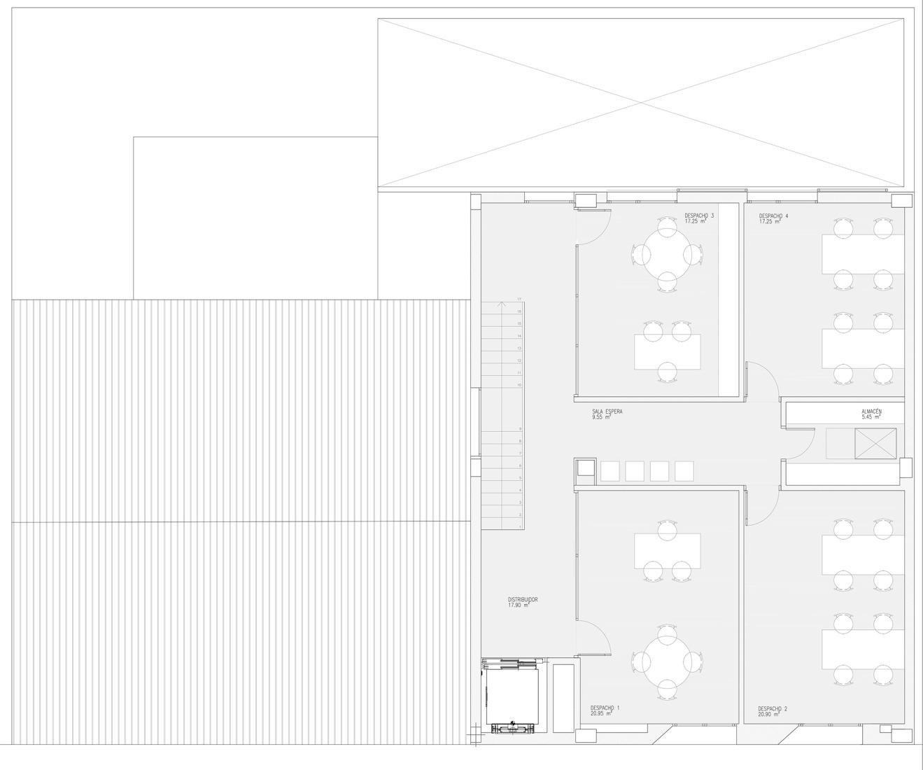 Second floor plan. Stanbrook Training Centre Expansion by Grávalosdimonte Arquitectos.