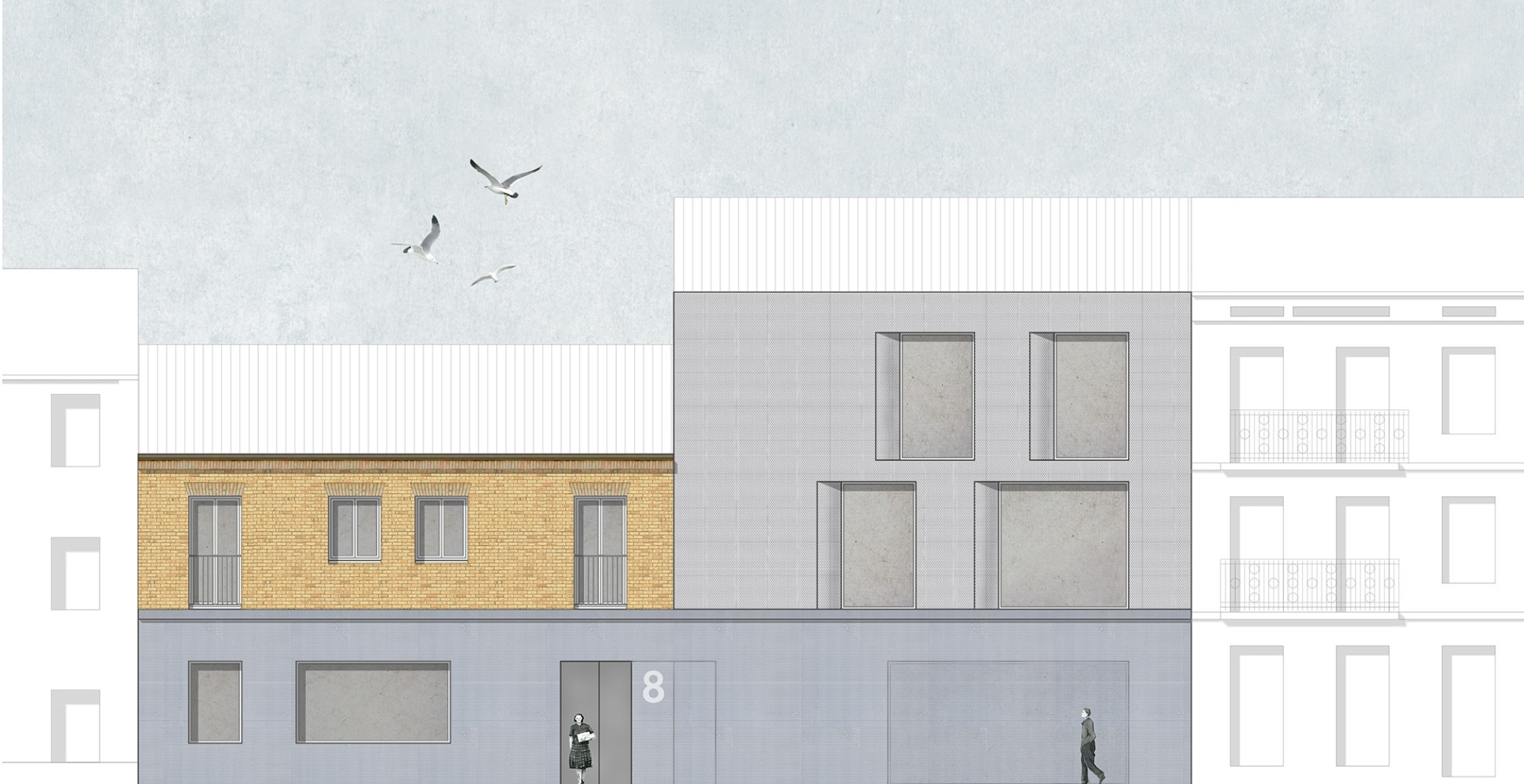 Elevation. Stanbrook Training Centre Expansion by Grávalosdimonte Arquitectos.