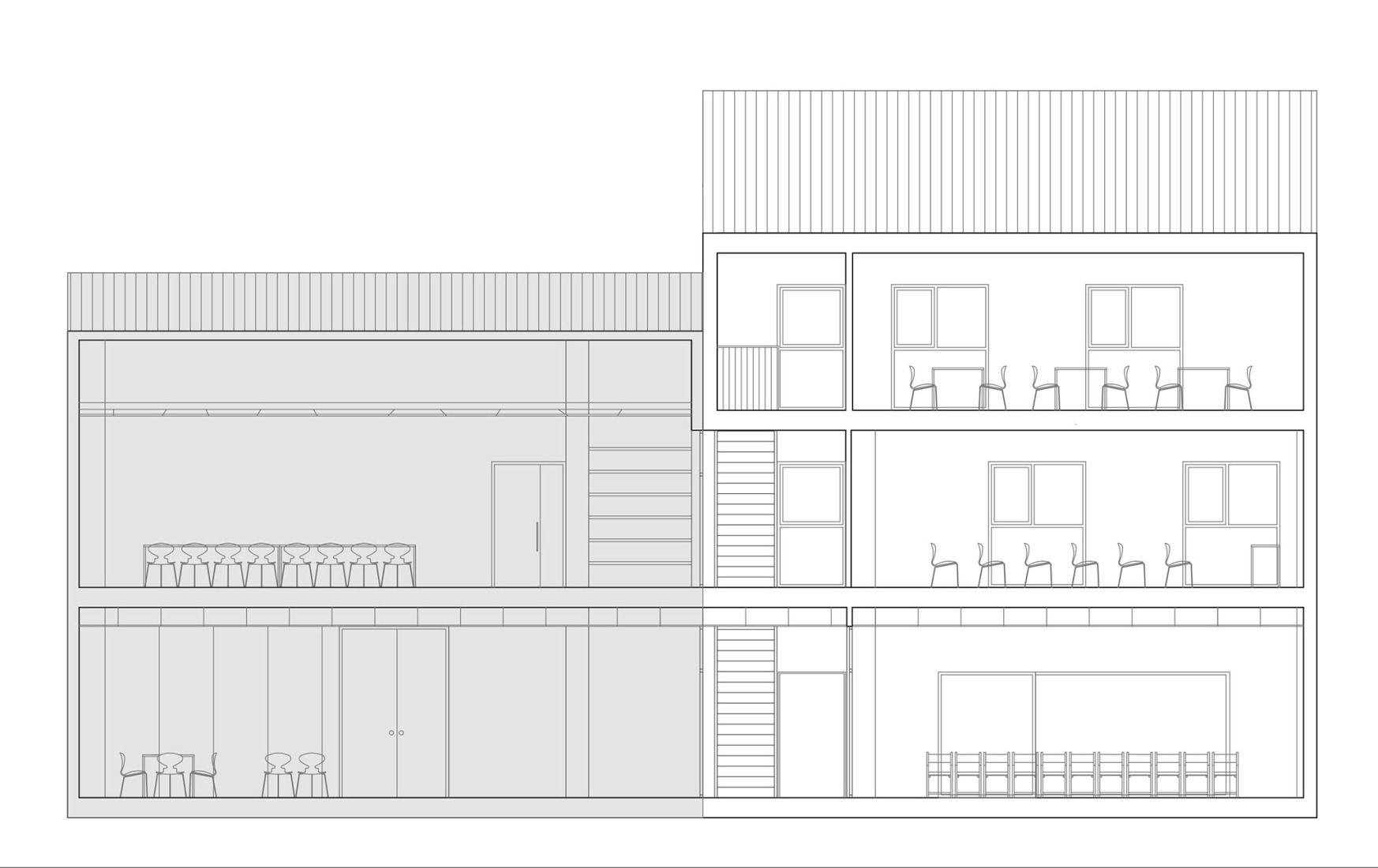 Section. Stanbrook Training Centre Expansion by Grávalosdimonte Arquitectos.