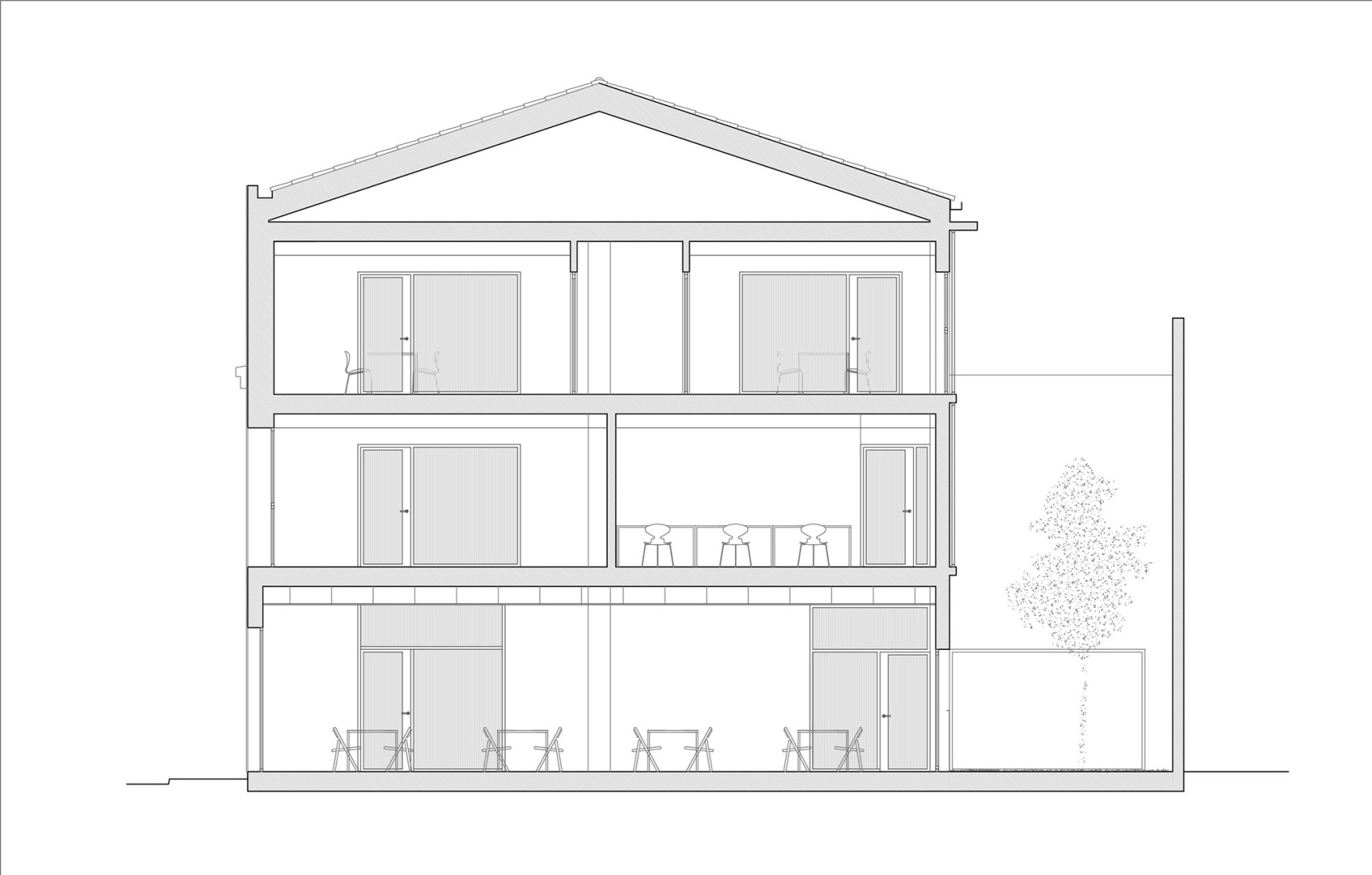 Section. Stanbrook Training Centre Expansion by Grávalosdimonte Arquitectos.