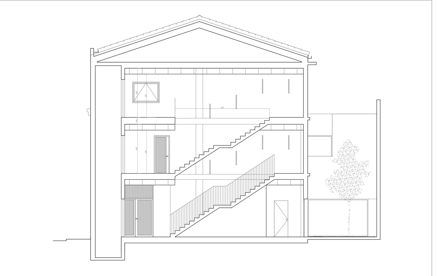 Section. Stanbrook Training Centre Expansion by Grávalosdimonte Arquitectos.
