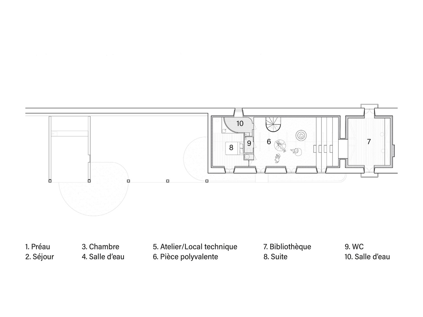Plano de primera planta. Maison Veillac por Atelier AJO.