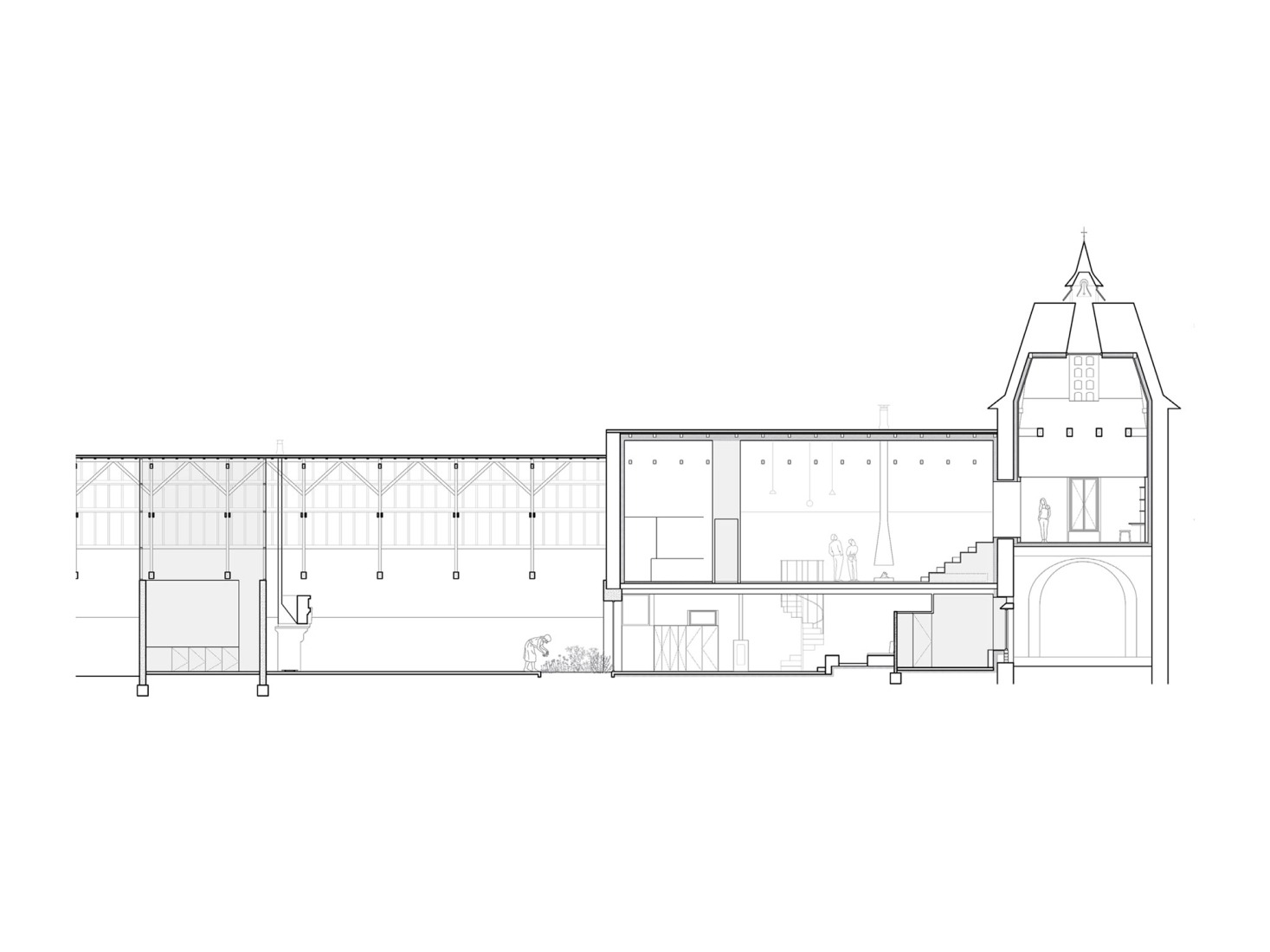 Sección. Maison Veillac por Atelier AJO.