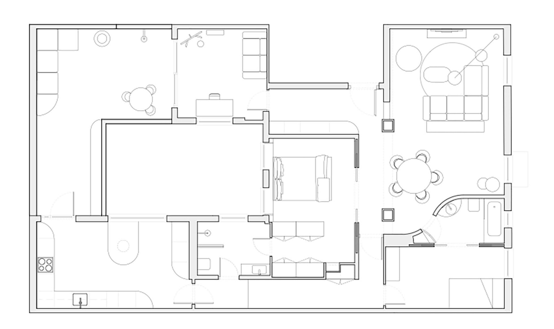 Plano de planta baja. Macedonia por Bardo Arquitectura. 