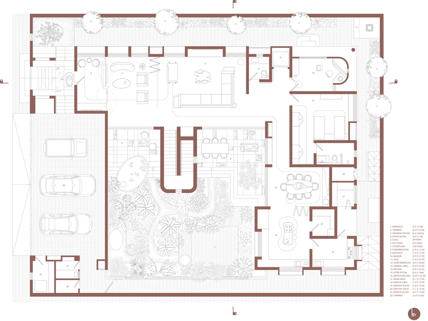 Ground floor plan. Amaltash by Design ni Dukaan.