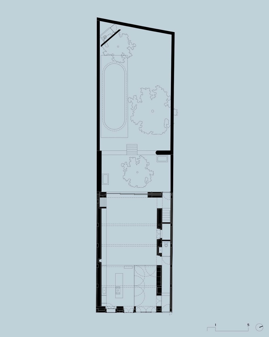 Ground floor plan. Blue house by extrastudio.