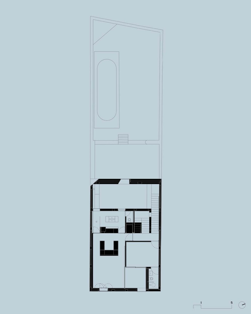 First floor plan. Blue house by extrastudio.