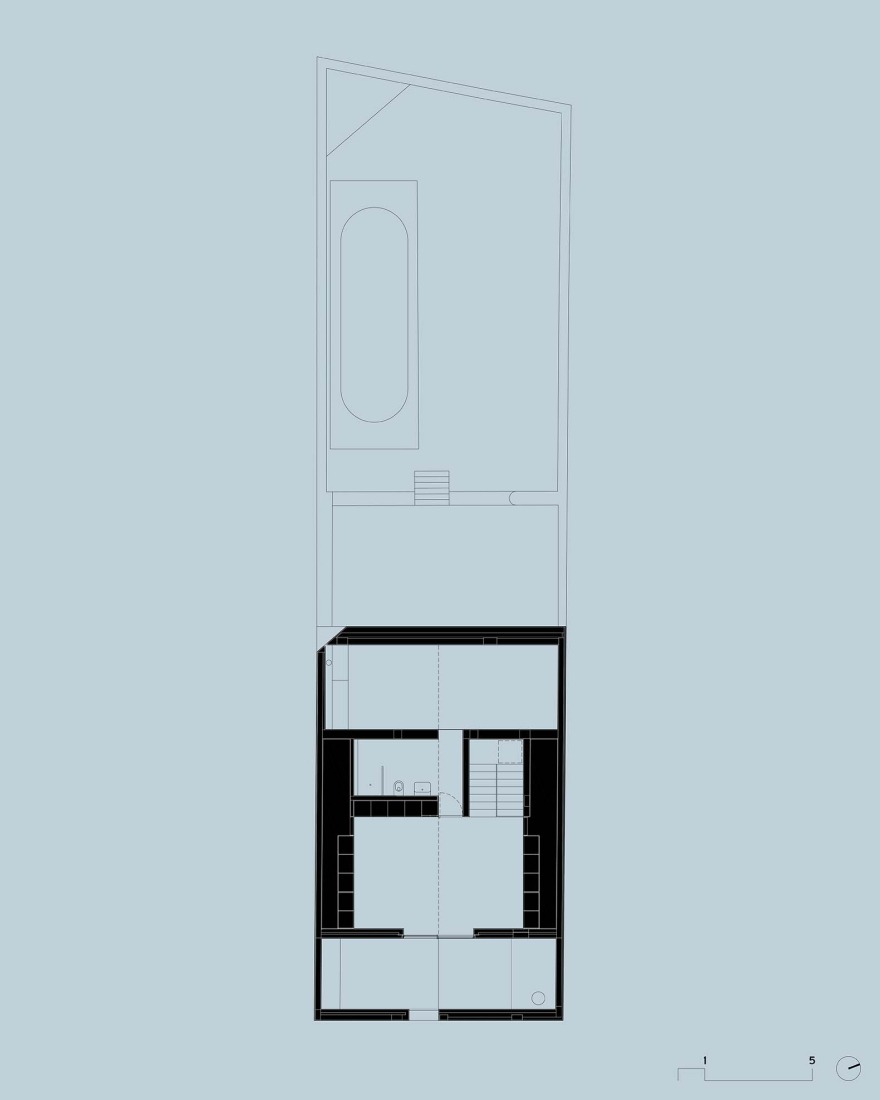 Second floor plan. Blue house by extrastudio.