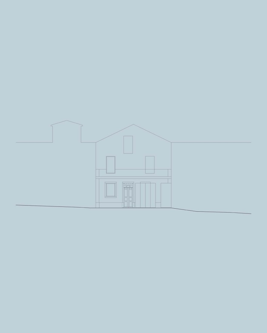 Elevation. Blue house by extrastudio.