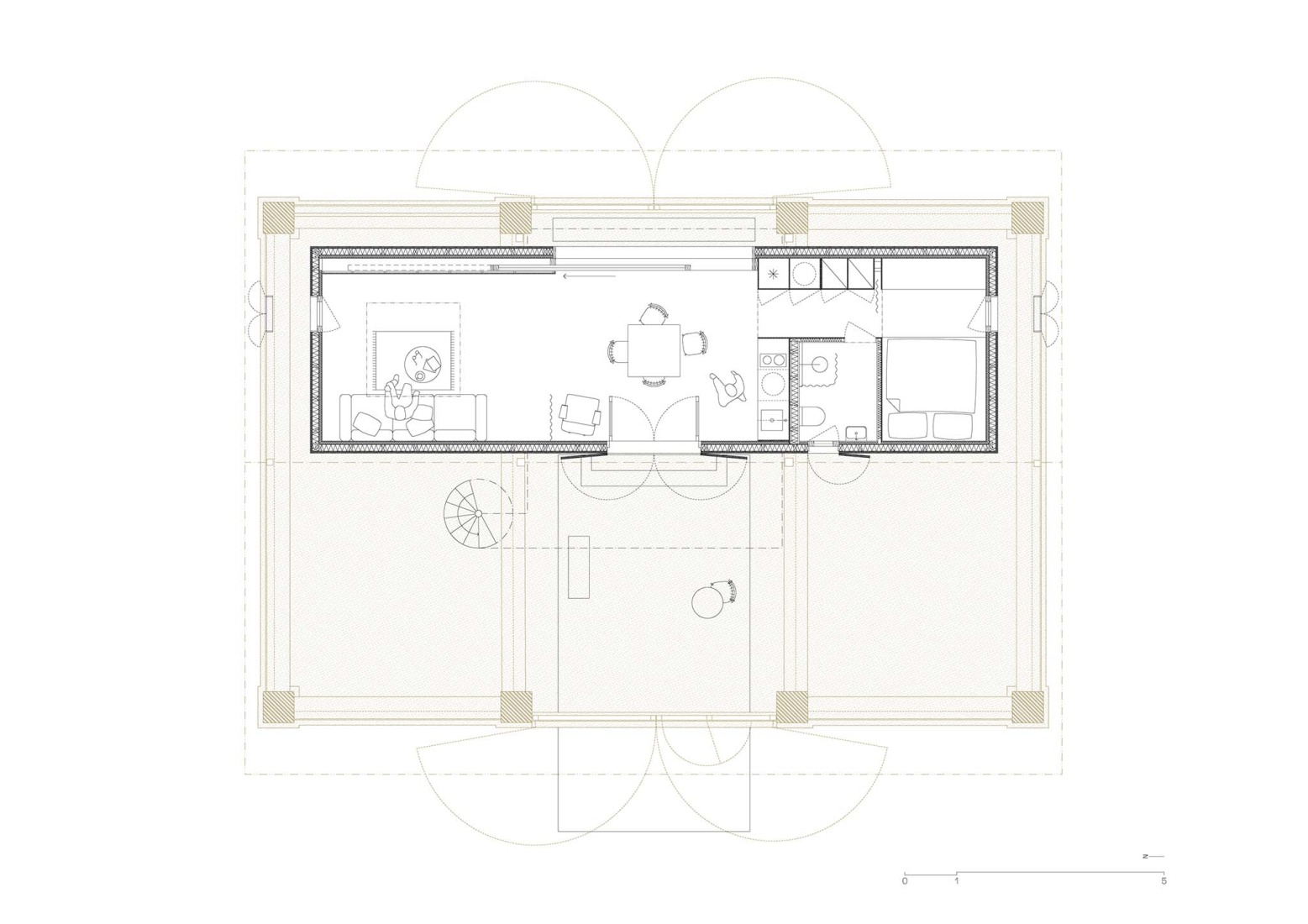 Plano de situación. La caja en el granero por Facha architekti.
