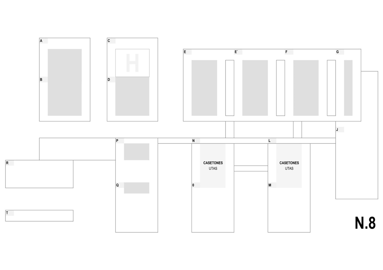 Leveled program diagram. New University Hospital of Cuenca by Gádor de Carvajal, Juan Casariego, Fernando Cruz.