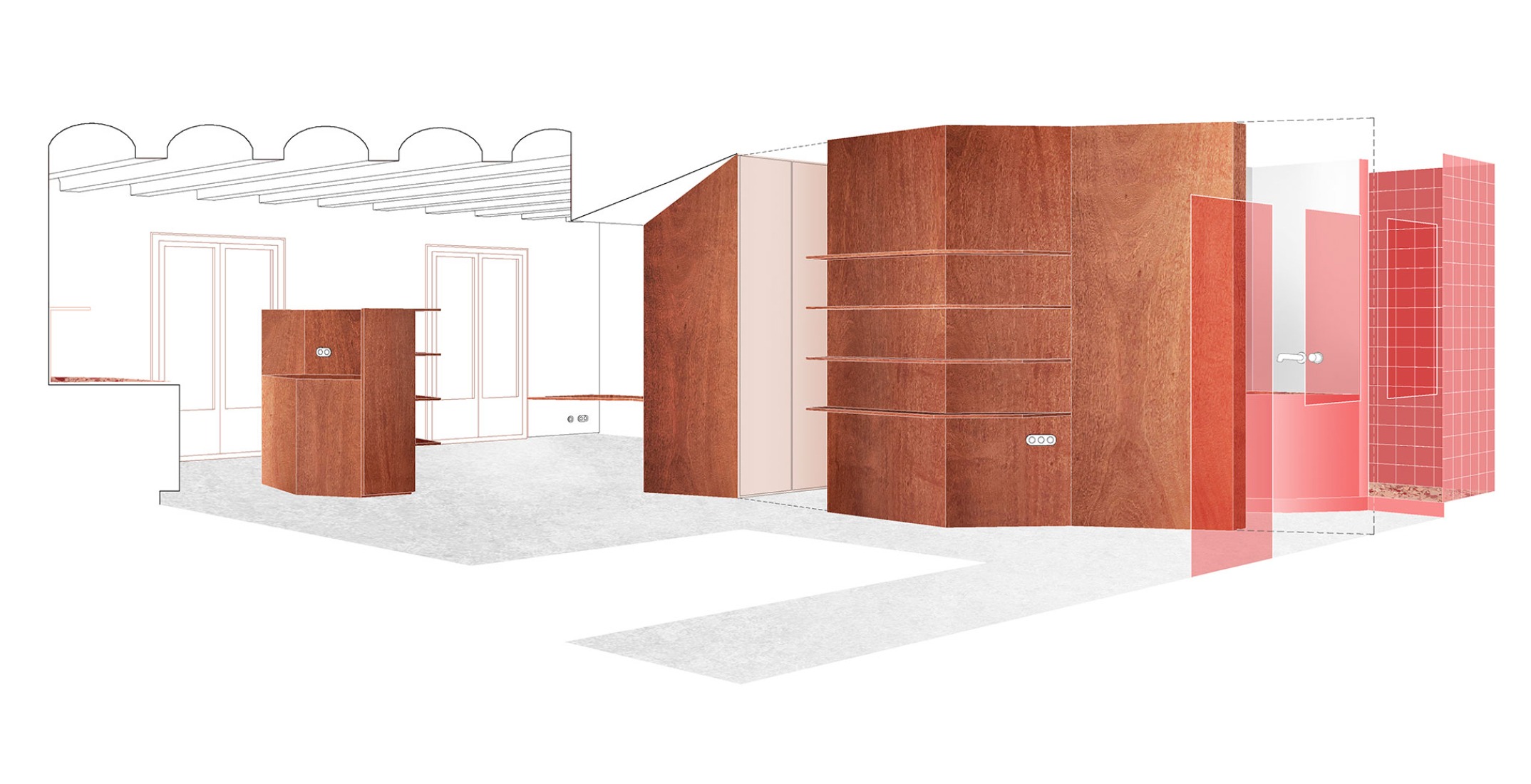 Perspectiva. Reforma de vivienda por h3o architects.