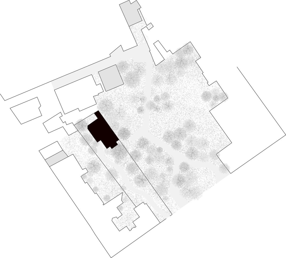 Plano de situación. Casa Plató por h3o architects.