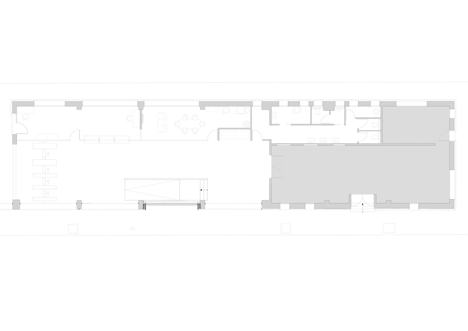 Plano de planta baja. Estación de Benidorm por Hulot.