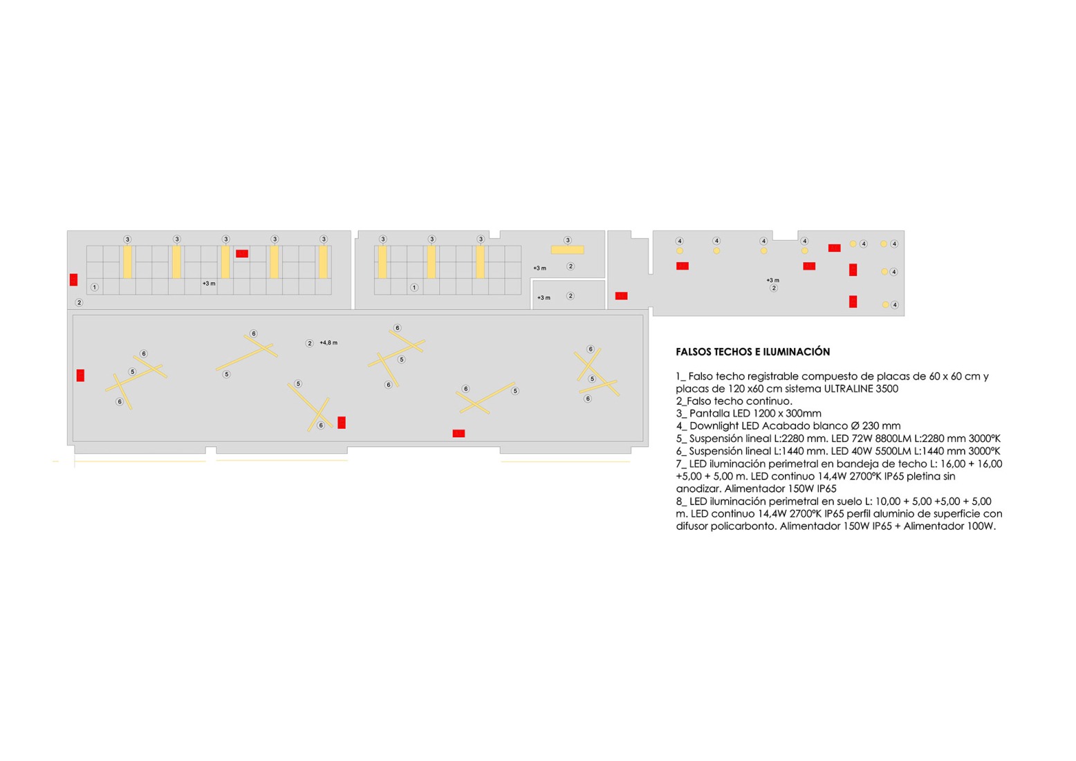 Plano de planta de iluminación. Estación de Benidorm por Hulot. 