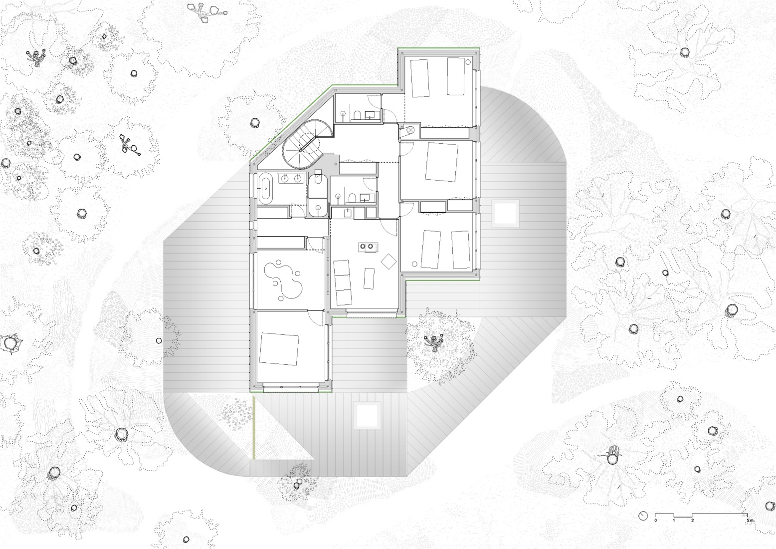 Plano de primera planta. «Camp-Alliances. Untanking Housing» por Ignacio G. Galán, Álvaro M. Fidalgo, Arantza Ozaeta.
