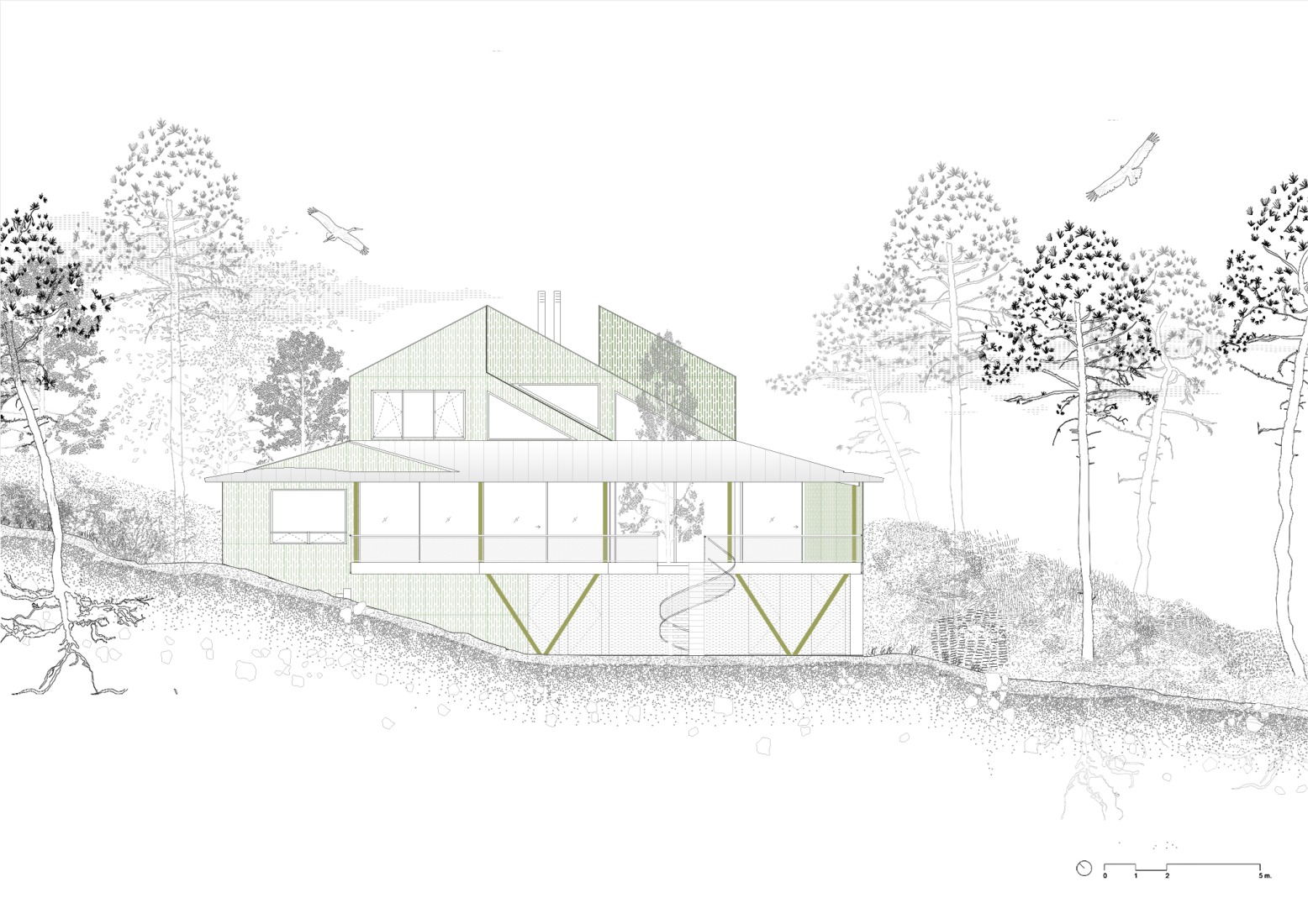 Alzado. «Camp-Alliances. Untanking Housing» por Ignacio G. Galán, Álvaro M. Fidalgo, Arantza Ozaeta. 